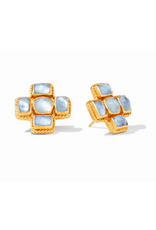 Julie Vos Savoy Earring Gold Iridescent Chalcedony Blueby Julie Vos