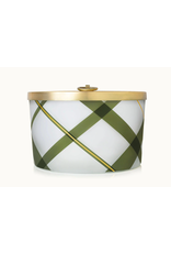 Thymes Frasier Fir Large Frosted Plaid Candle