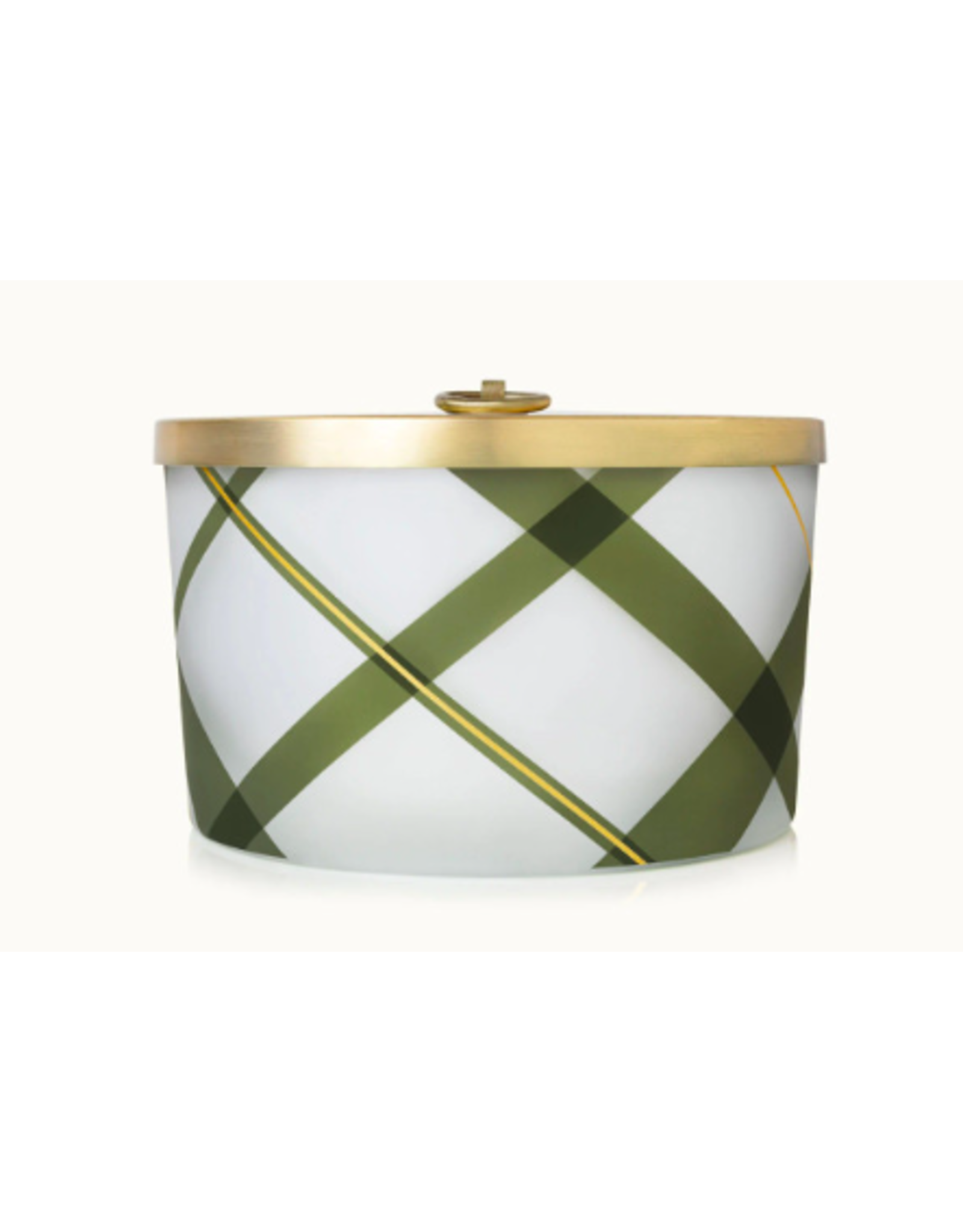 Thymes Frasier Fir Large Frosted Plaid Candle