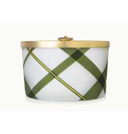 Thymes Frasier Fir Large Frosted Plaid Candle