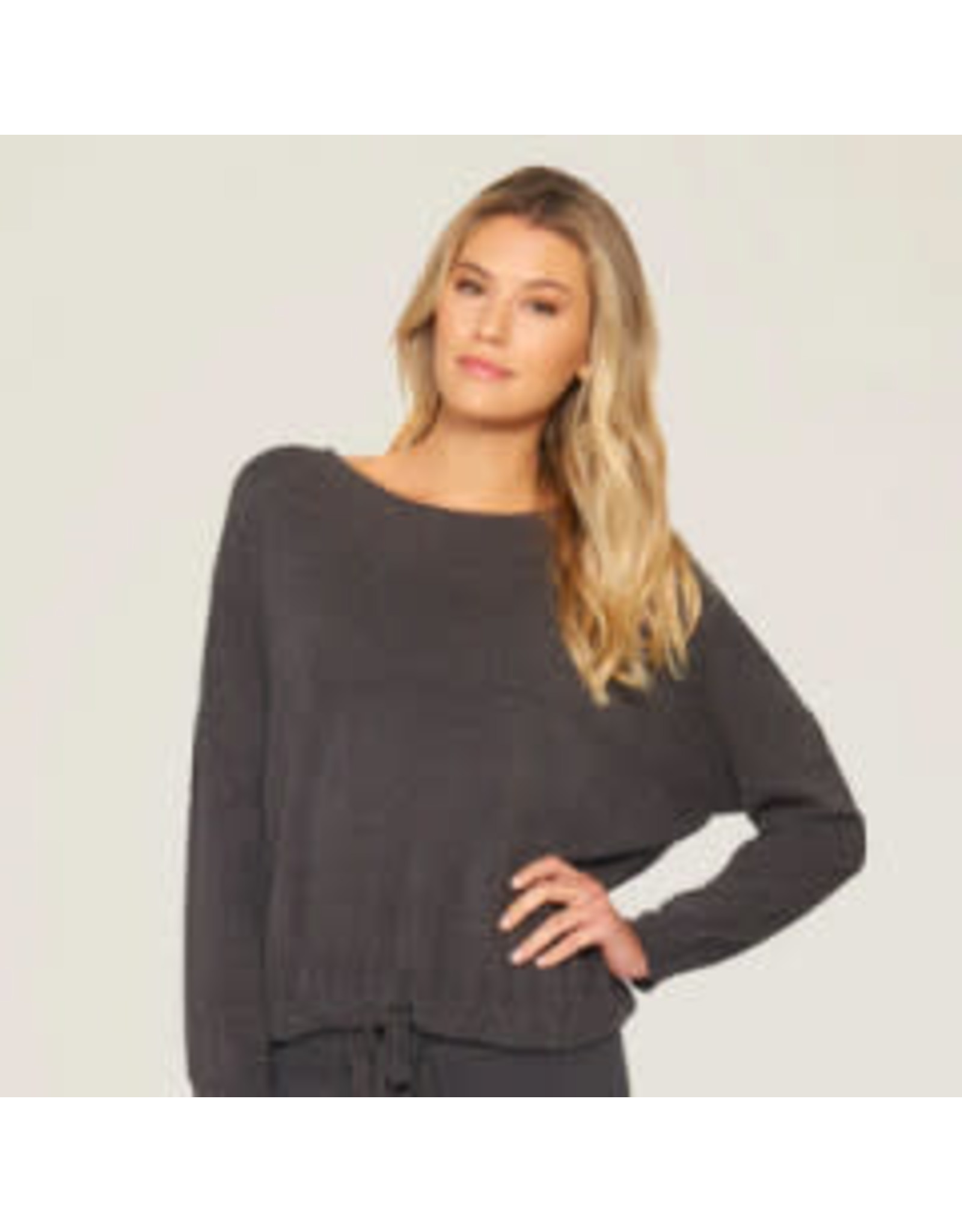 Barefoot Dreams CozyChic Ultra Lite Slouchy Pullover in Carbon