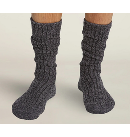 Barefoot Dreams CozyChic Men's Ribbed Socks in Carbon