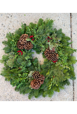 Evergreen Bounty Wreath 26"