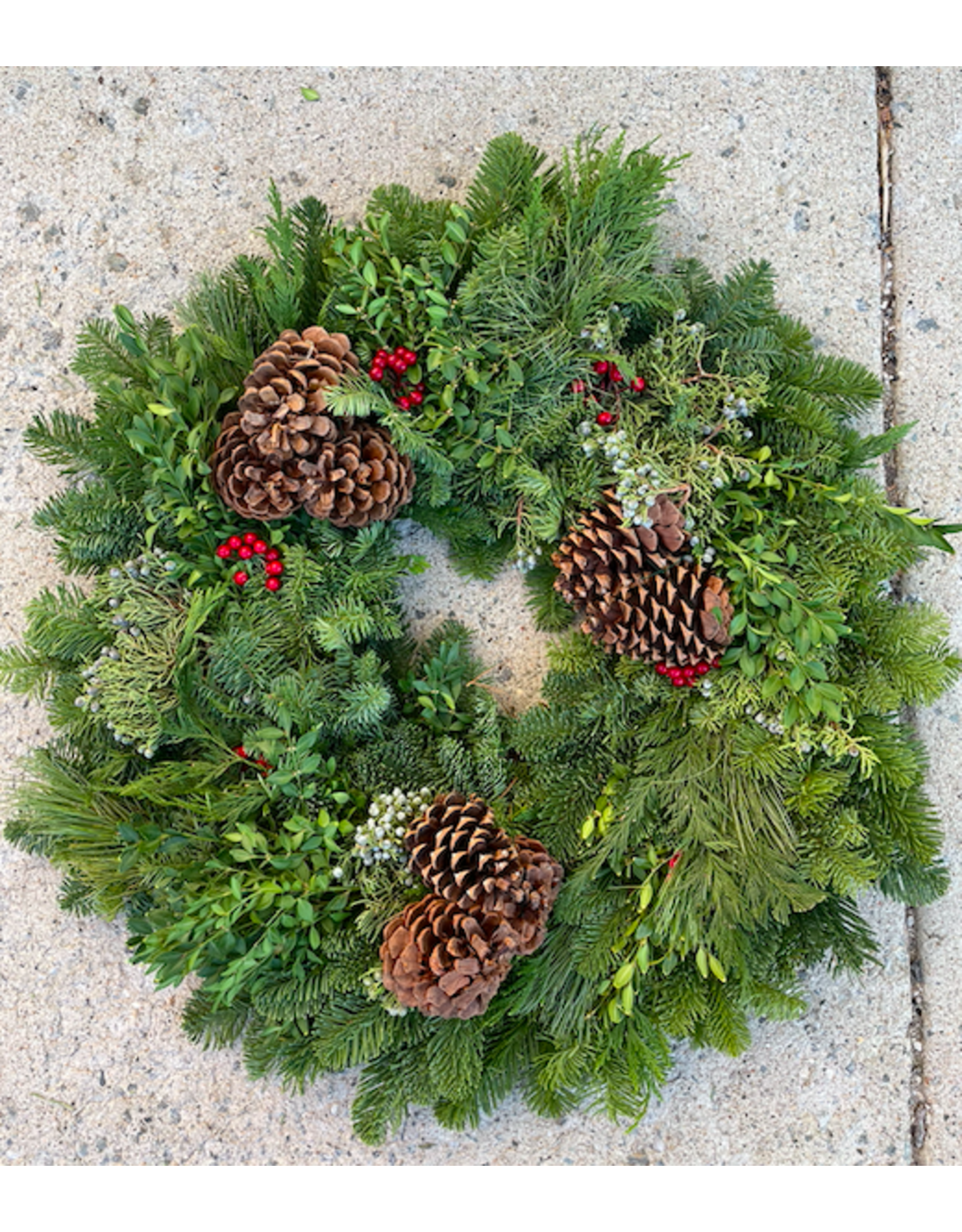 Evergreen Bounty Wreath 26"
