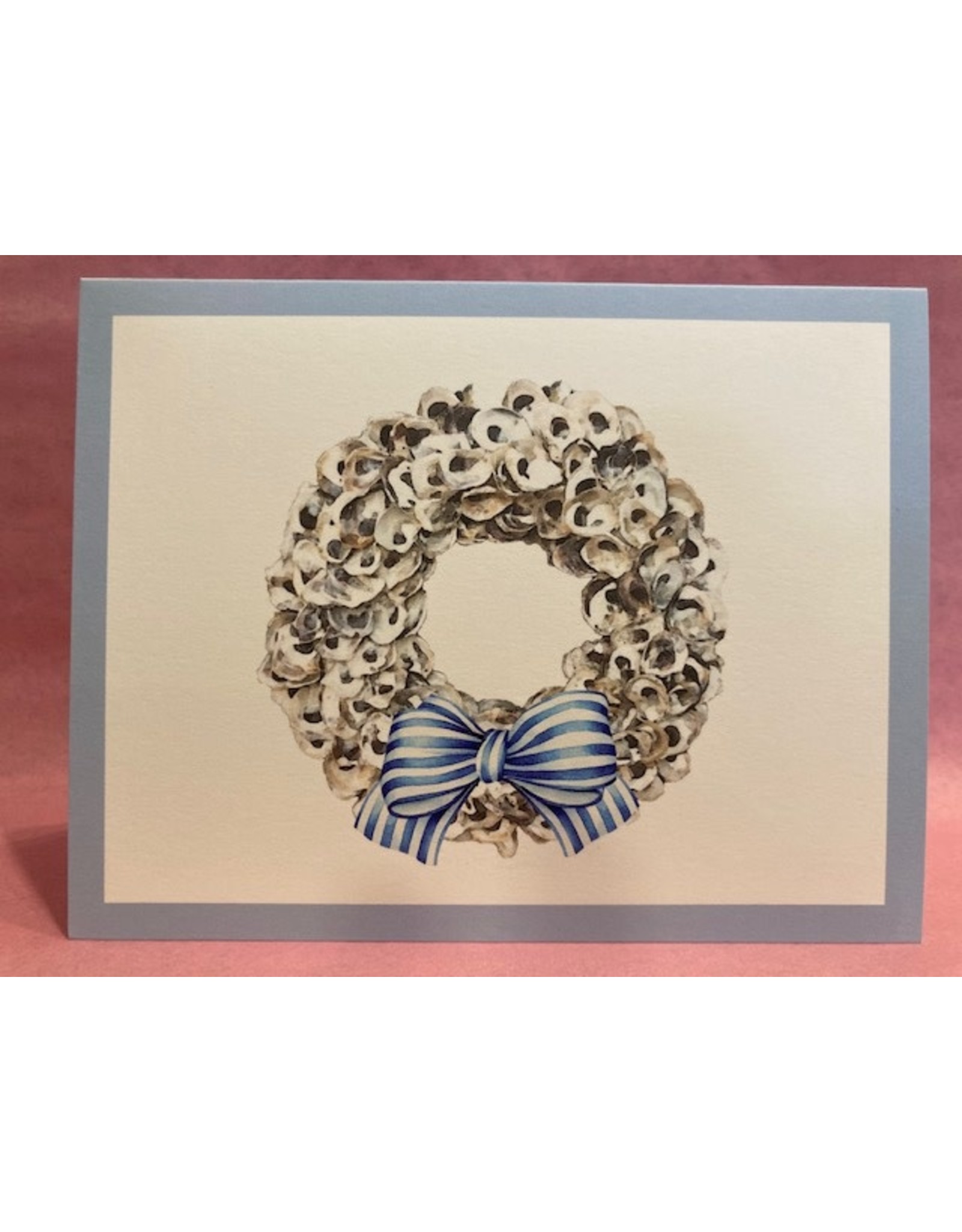 Folded Notecards in Oyster Wreath