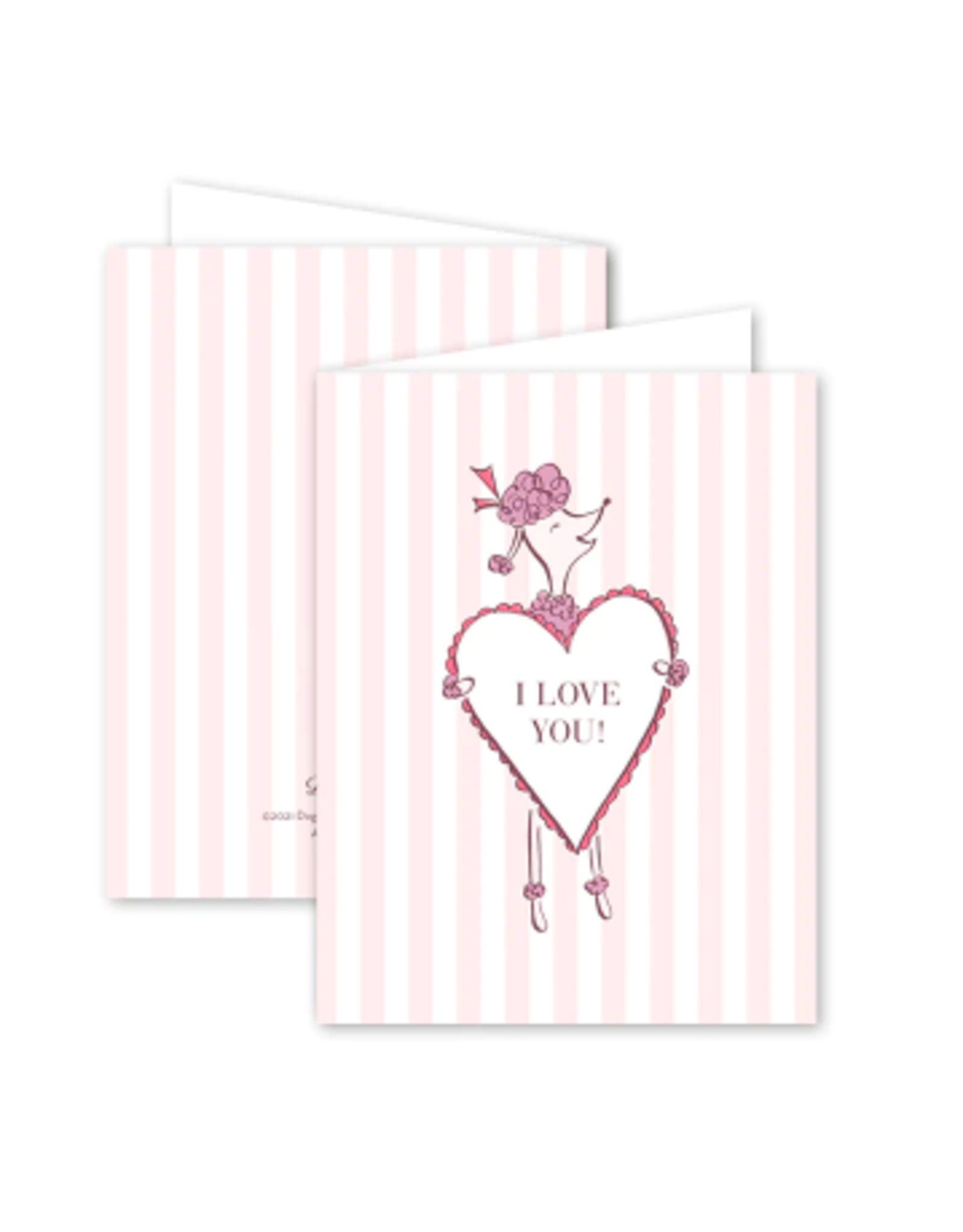 Dogwood Hill Poodle Stripes Card