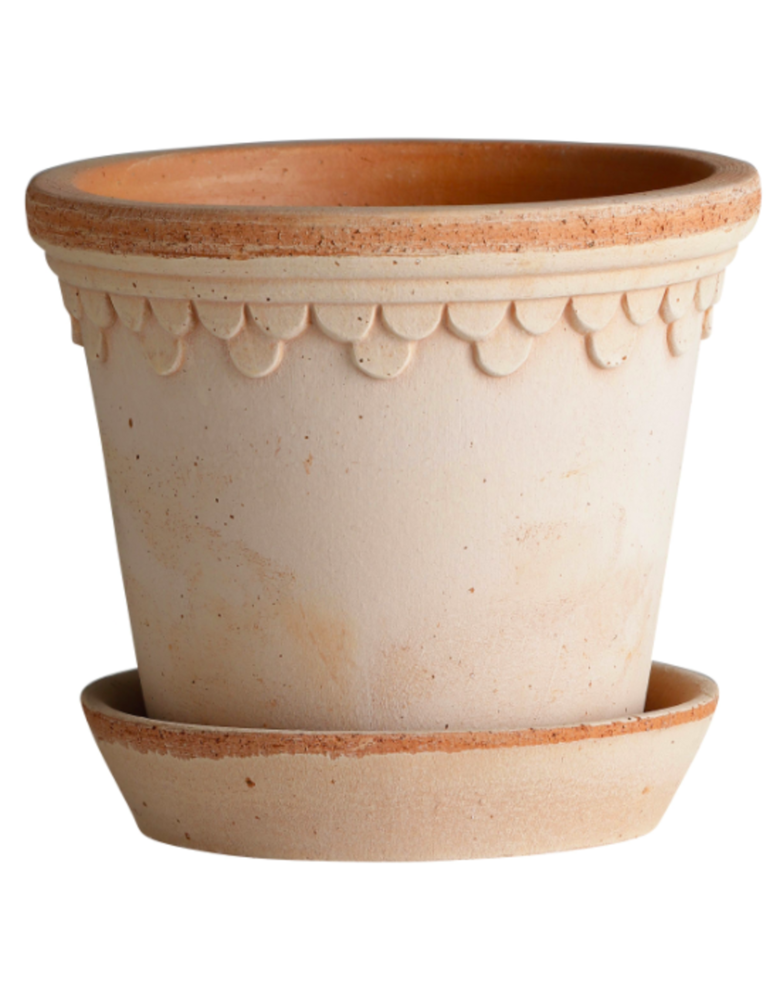 Bergs Potter 4.7" (12cm) Copenhagen Pot in Rose + Saucer by Bergs Potter
