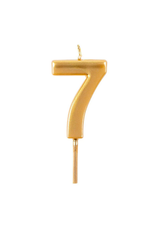 Caspari 7 Number Candle in Gold