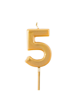 Caspari 5 Number Candle in Gold