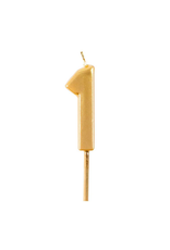 Caspari 1 Number Candle in Gold