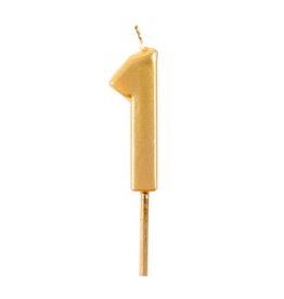 Caspari 1 Number Candle in Gold