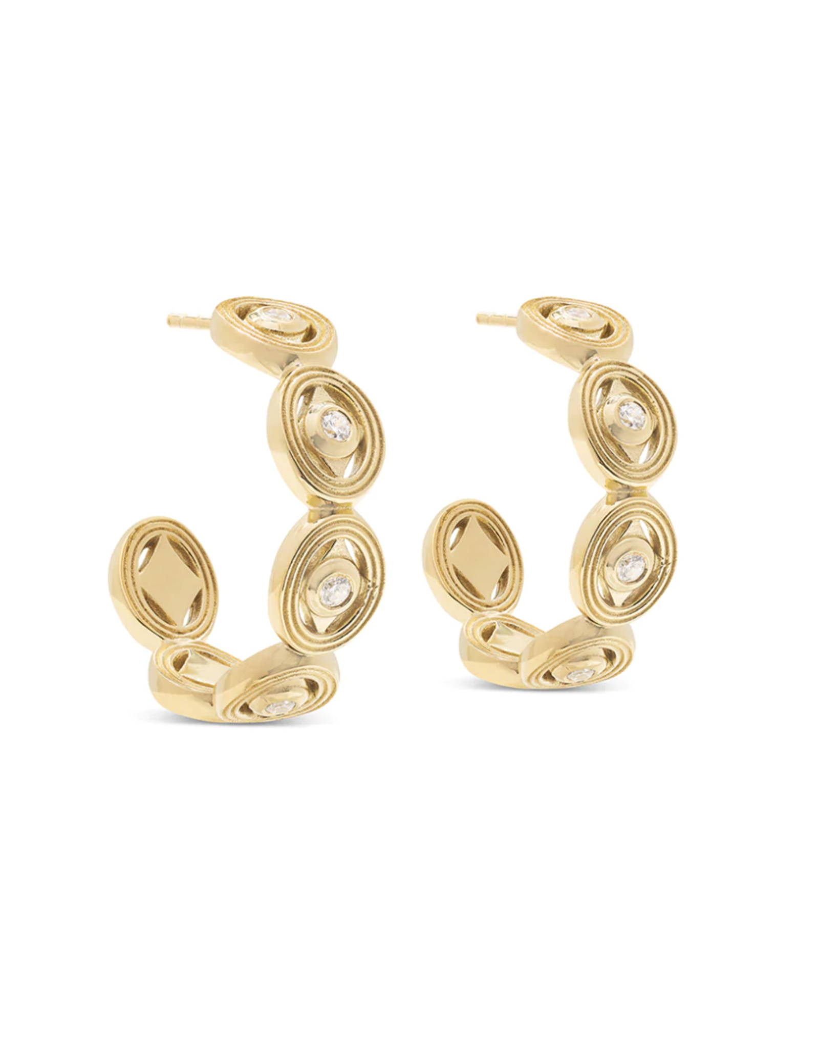 Capucine de Wulf Monique Hoop Earrings in Crystal