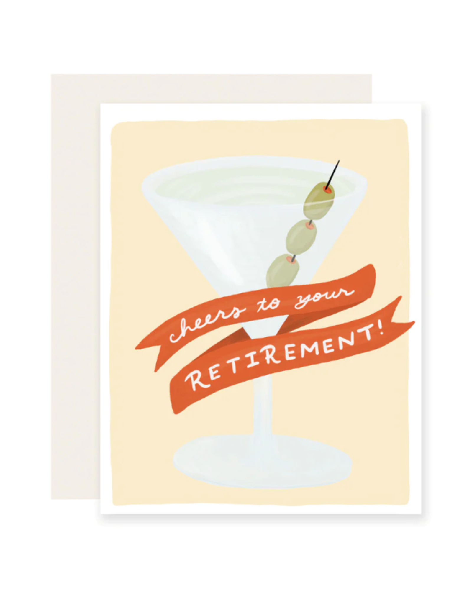Slightly Stationery Retirement Martini Card
