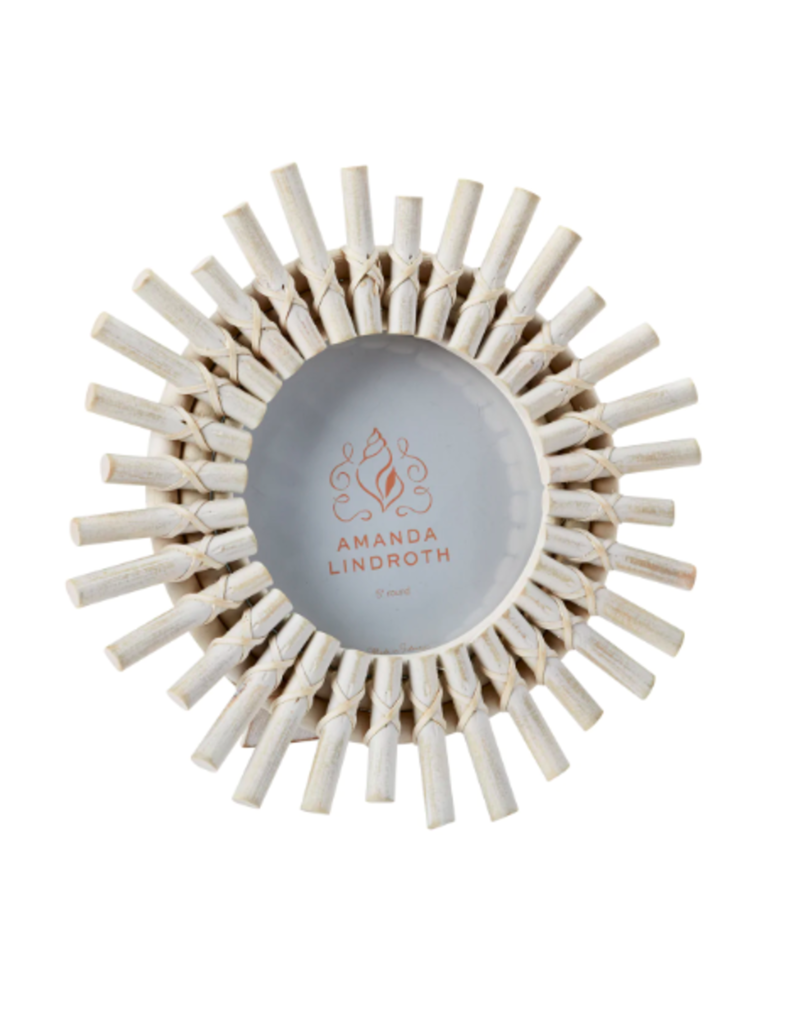 Amanda Lindroth Sunburst Round Frame 5" in White