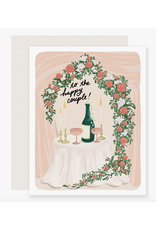 Slightly Stationery Happy Couple Champagne Card