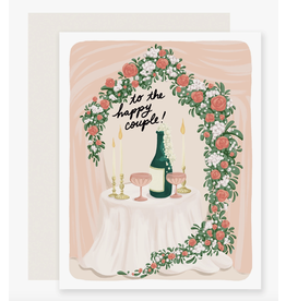 Slightly Stationery Happy Couple Champagne Card