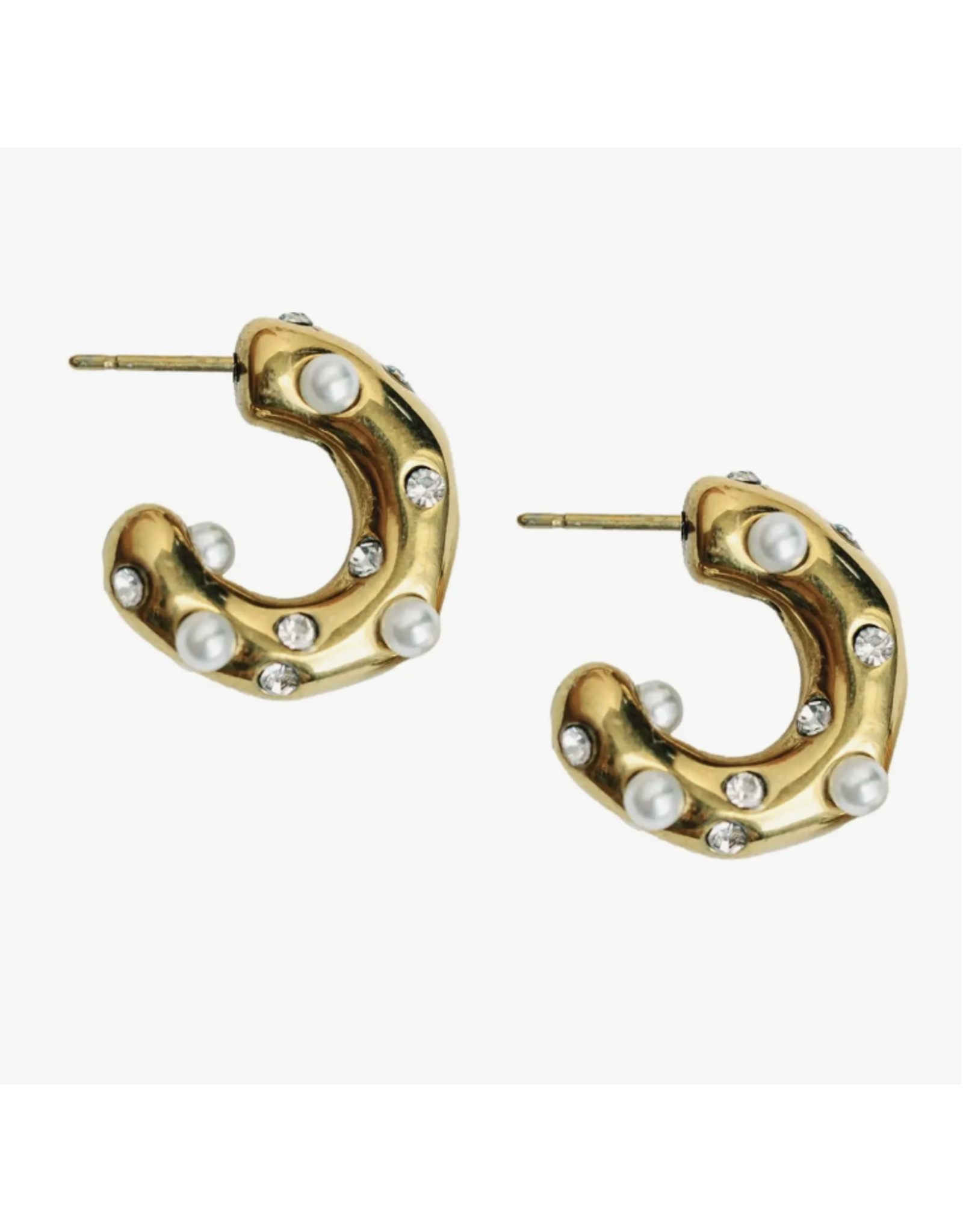 Accessories Shop at Junebug Diamond and Pearl Chunky Huggie Earrings