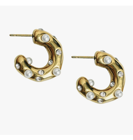 Accessories Shop at Junebug Diamond and Pearl Chunky Huggie Earrings