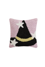 Peking Handicraft Witch Hat with Stars Hooked Pillow 10" x 10"