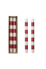 Decor Shop at Junebug Striped Taper Candle Set of 2 in Red