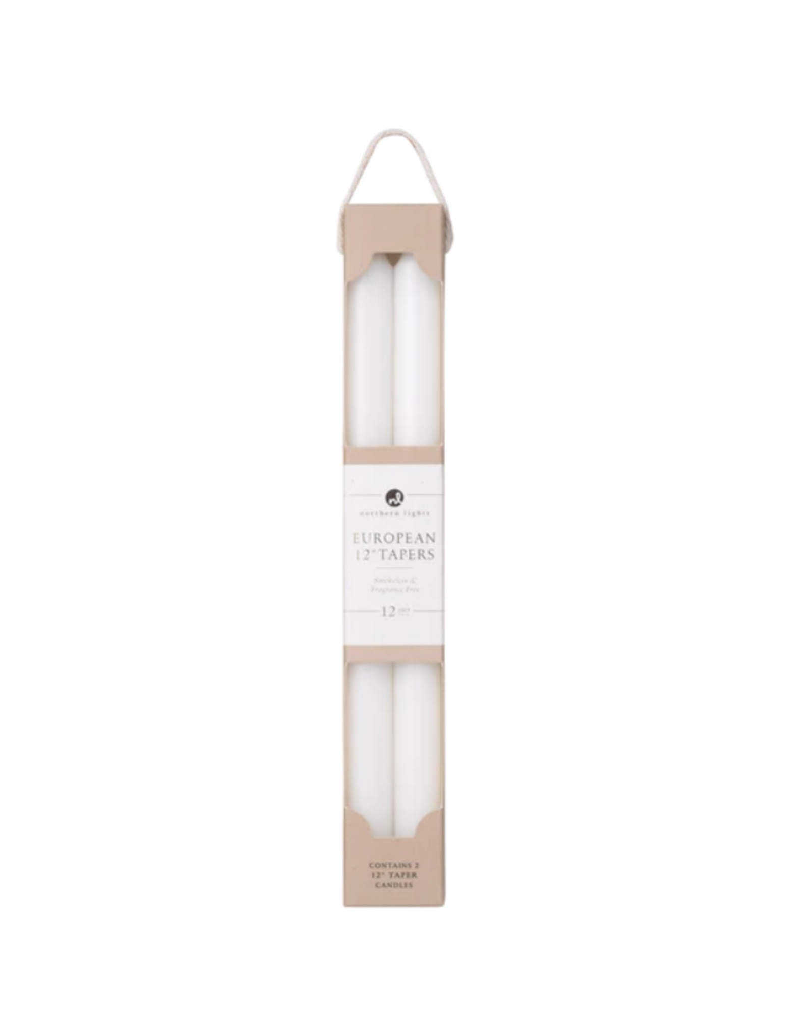 Northern Lights Taper Candle 2 Pack in Pure White