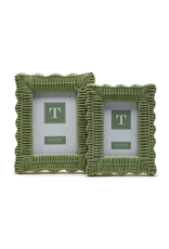 Decor Shop at Junebug Green Wicker Weave Scalloped Frame 4x6