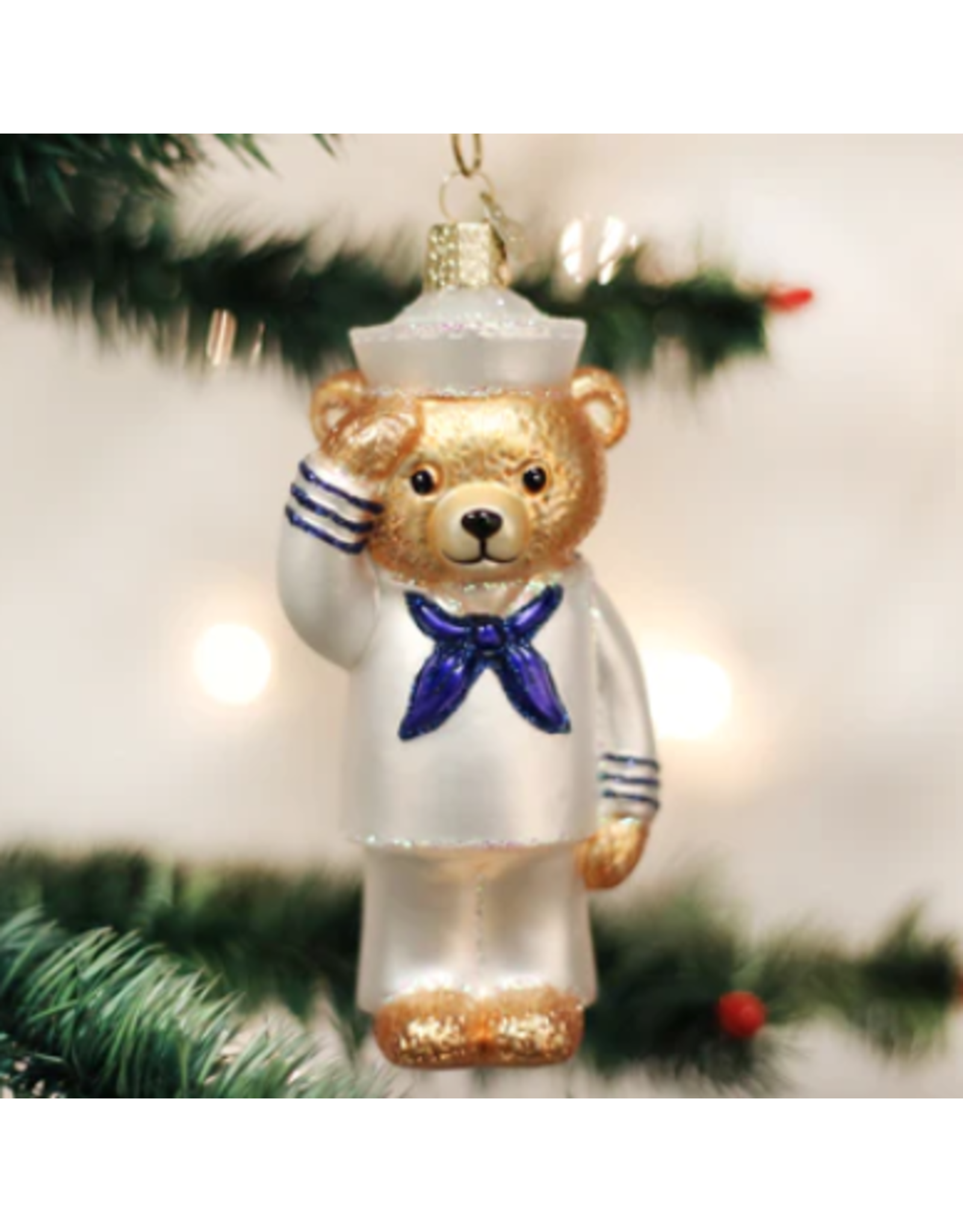 Navy Bear Ornament