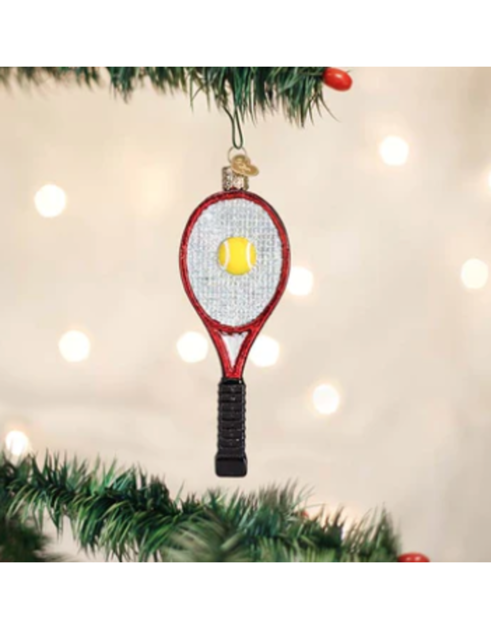 Tennis Racquet in Red Ornament