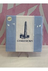 Caspari Light Blue Stripe Charlestown Monument Cocktail Napkin
