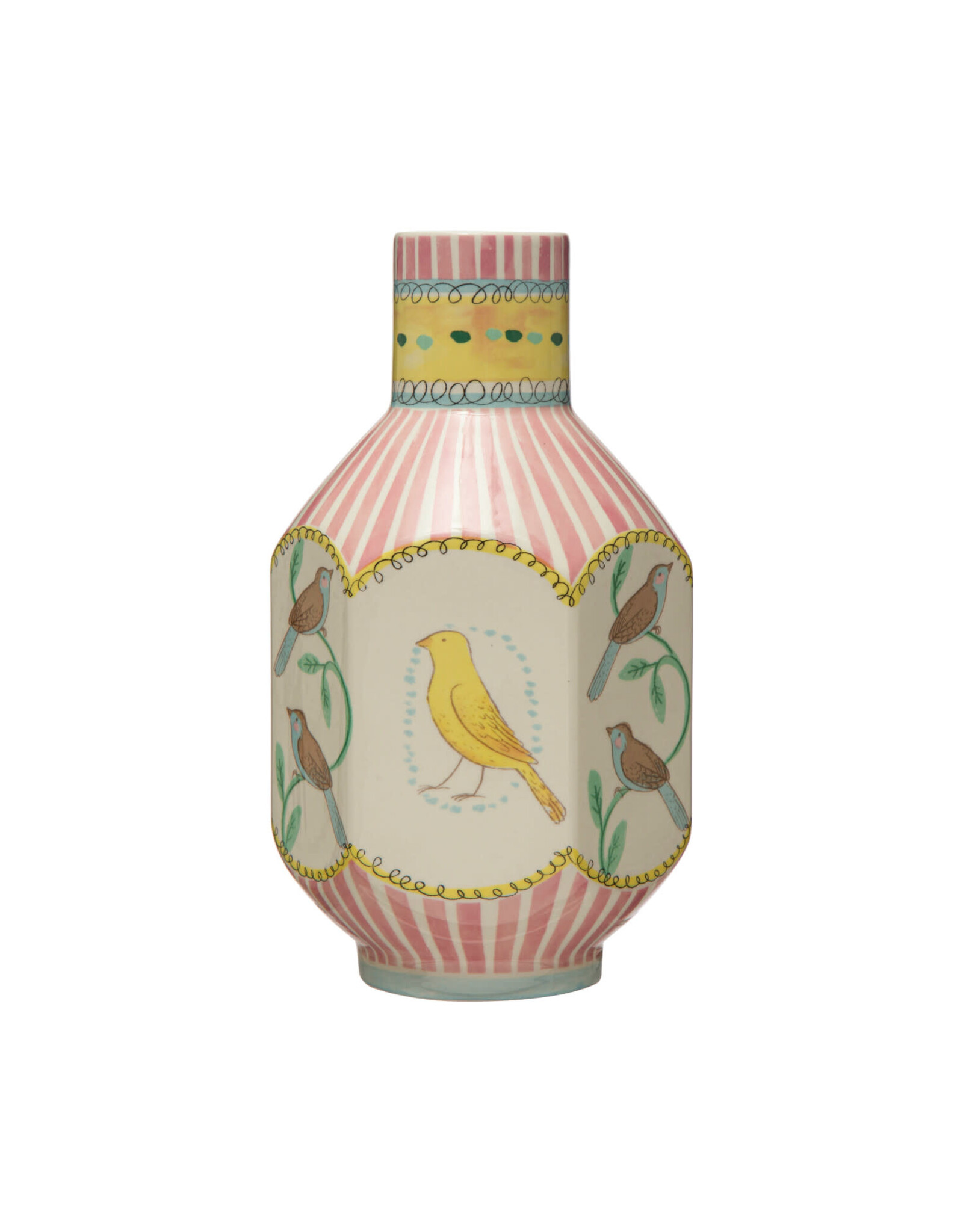 Decor Shop at Junebug Ceramic Painted Vase with Birds