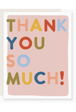 Slightly Stationery Boxed Set of Block Letter Colorful Thank You Cards