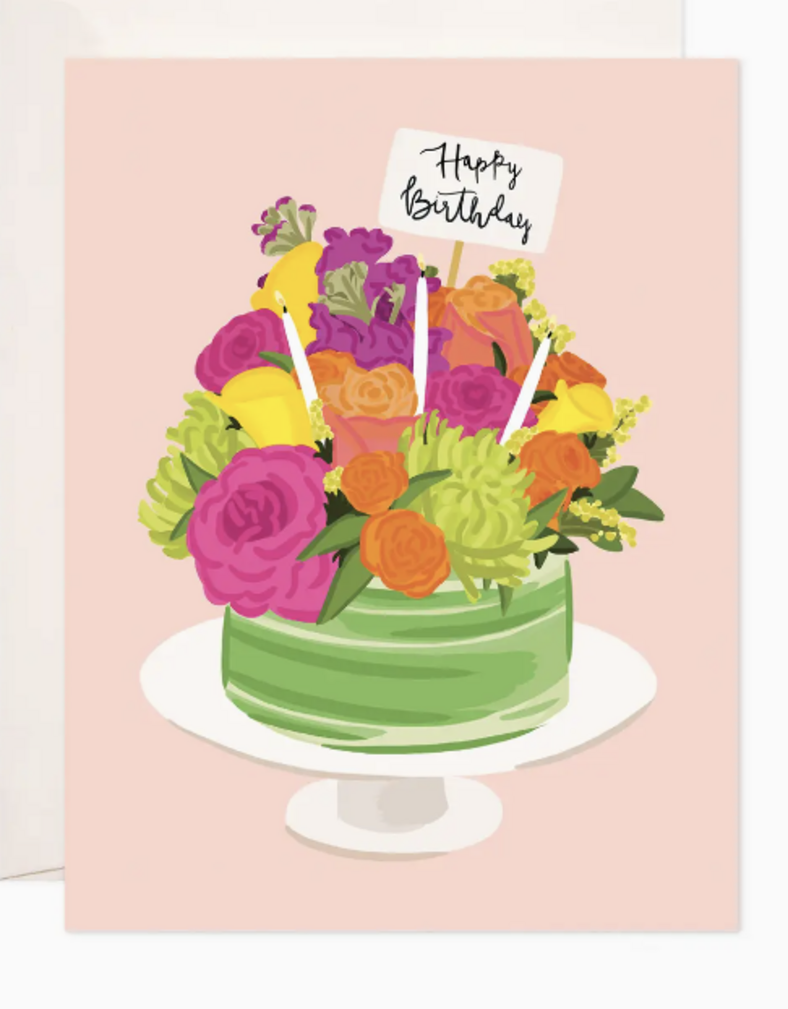 Bloomwolf Studio Floral Cake Birthday Card