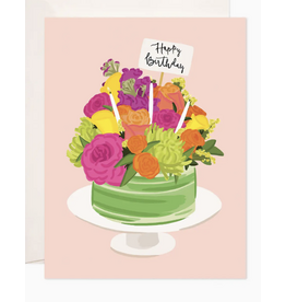 Bloomwolf Studio Floral Cake Birthday Card