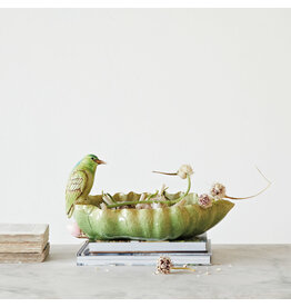 Decor Shop at Junebug Resin Leaf Shaped Bowl with Bird