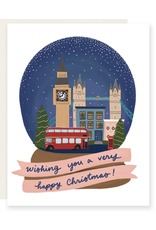 Slightly Stationery London Snowglobe  Holiday Card