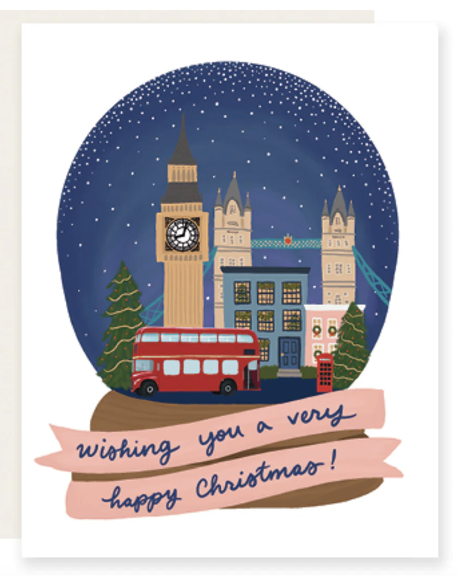 Slightly Stationery London Snowglobe  Holiday Card