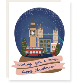 Slightly Stationery London Snowglobe  Holiday Card