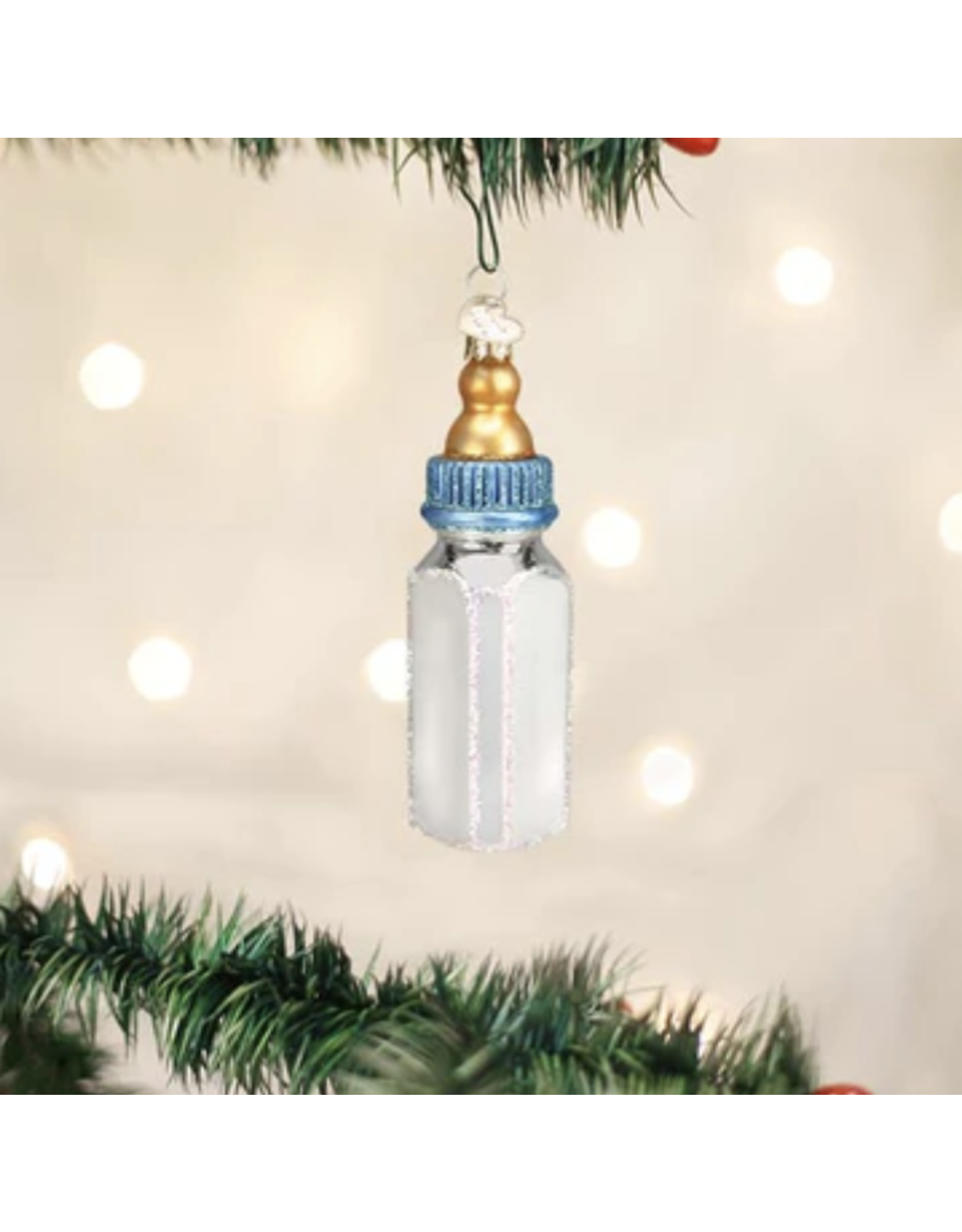 Blue Baby Bottle Ornament