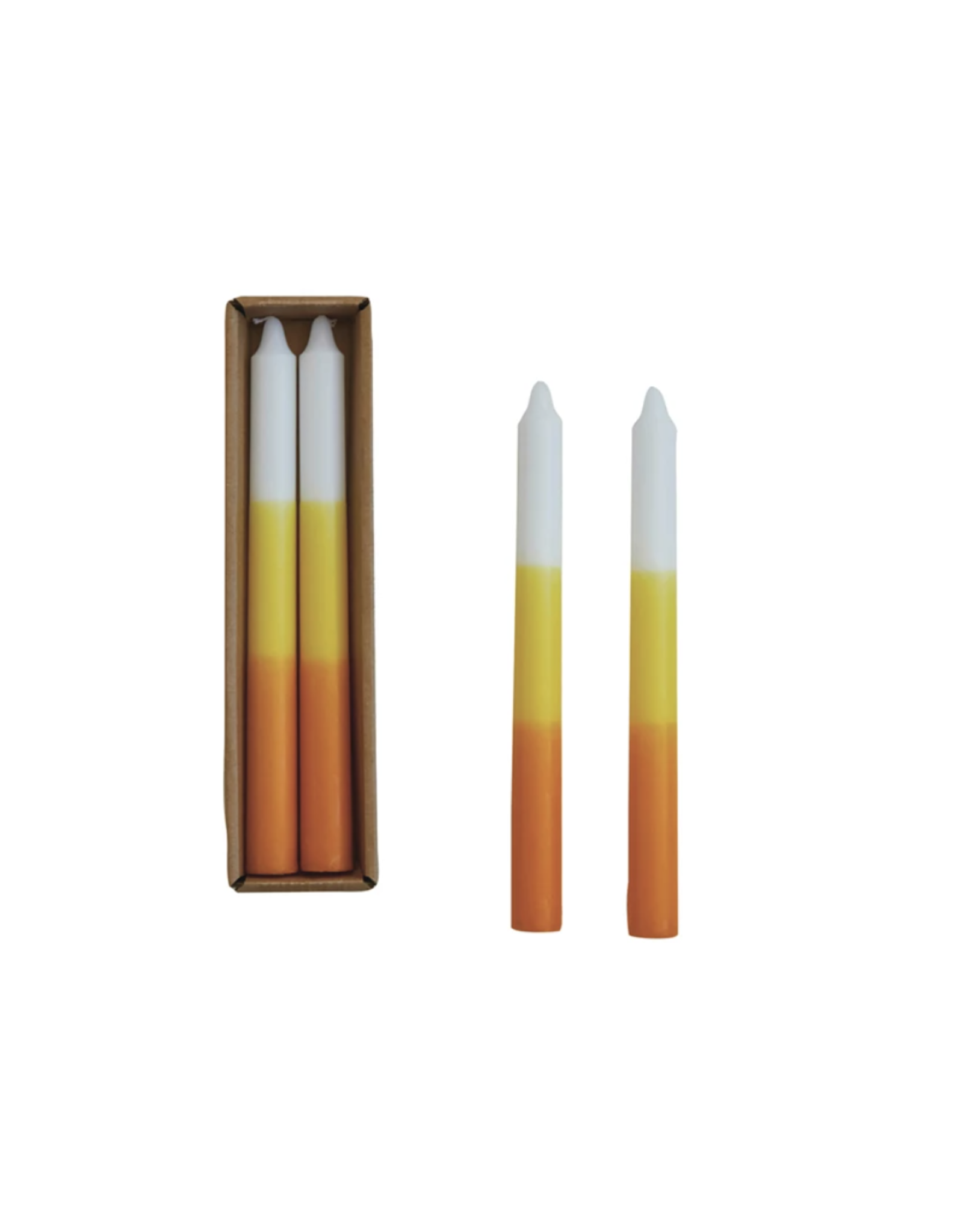 Decor Shop at Junebug Candy Corn Stripe Taper Candle Set of 2