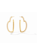 Julie Vos Esme Heart Hoop in Pearl Size Medium by Julie Vos