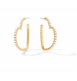 Julie Vos Esme Heart Hoop in Pearl Size Medium by Julie Vos