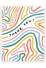 Slightly Stationery Bendy Lines Thank You Card