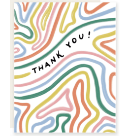 Slightly Stationery Bendy Lines Thank You Card