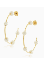 Sahira Jewelry Molly Pearl & Gold Hoops