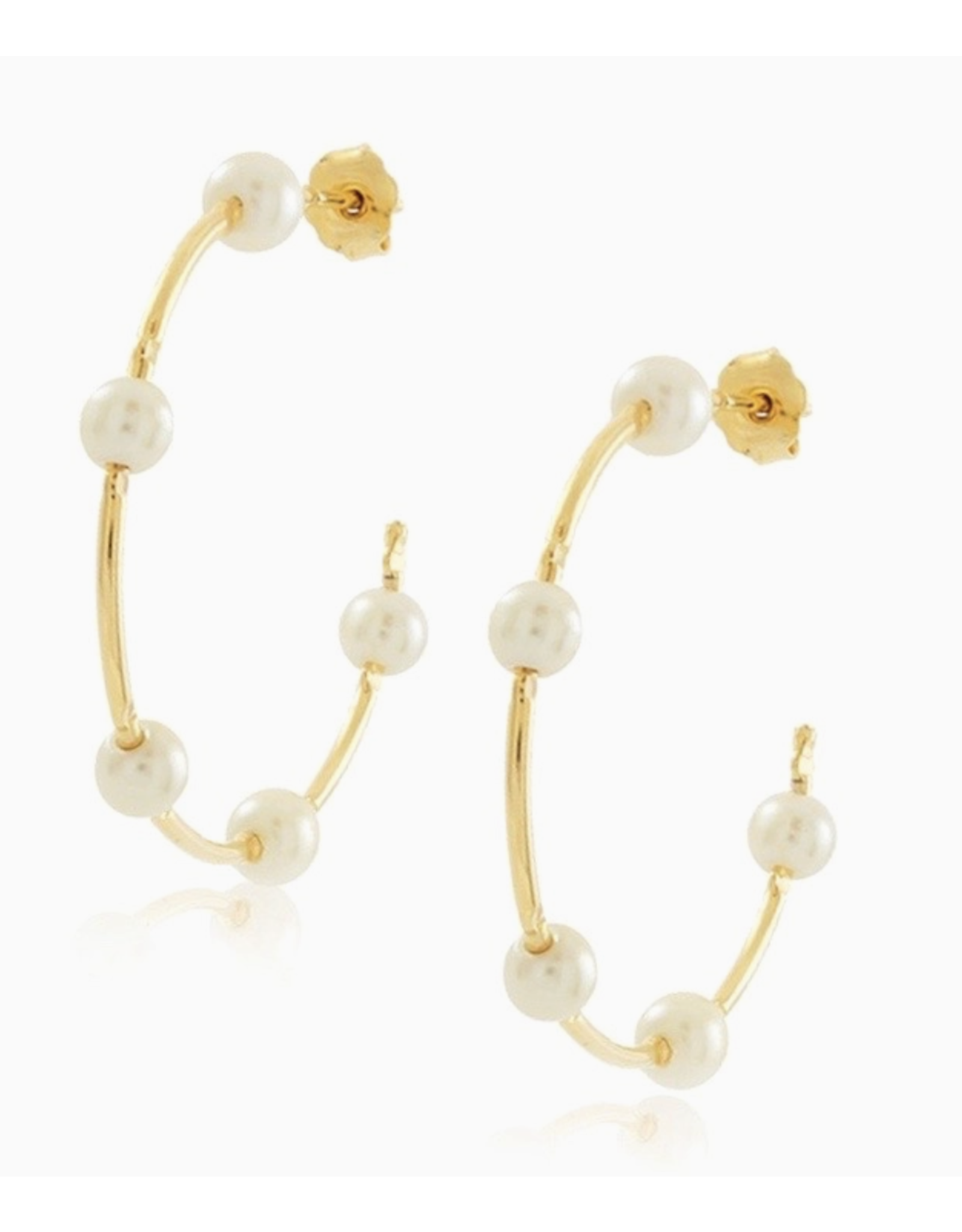 Sahira Jewelry Molly Pearl & Gold Hoops