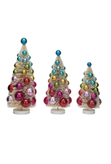 Decor Shop at Junebug Small Sisal Bottle Brush Christmas Tree, Colorful Ornaments