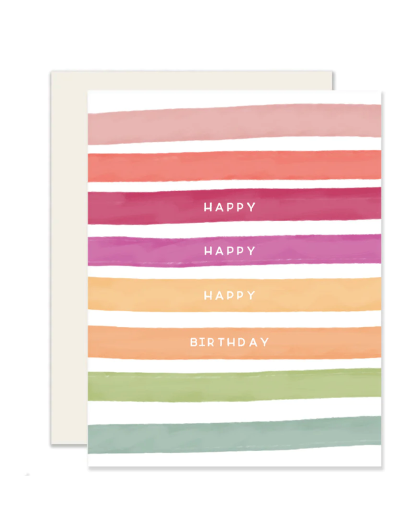 Slightly Stationery Happy Stripes Birthday Card