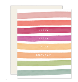 Slightly Stationery Happy Stripes Birthday Card