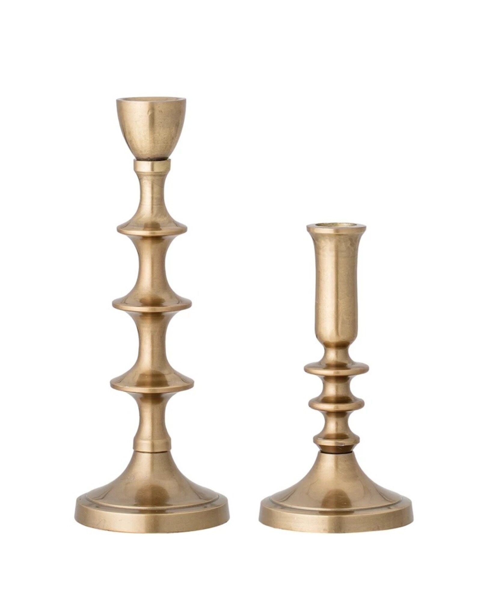Decor Shop at Junebug Short Metal Taper Candle Holder in Antique Brass