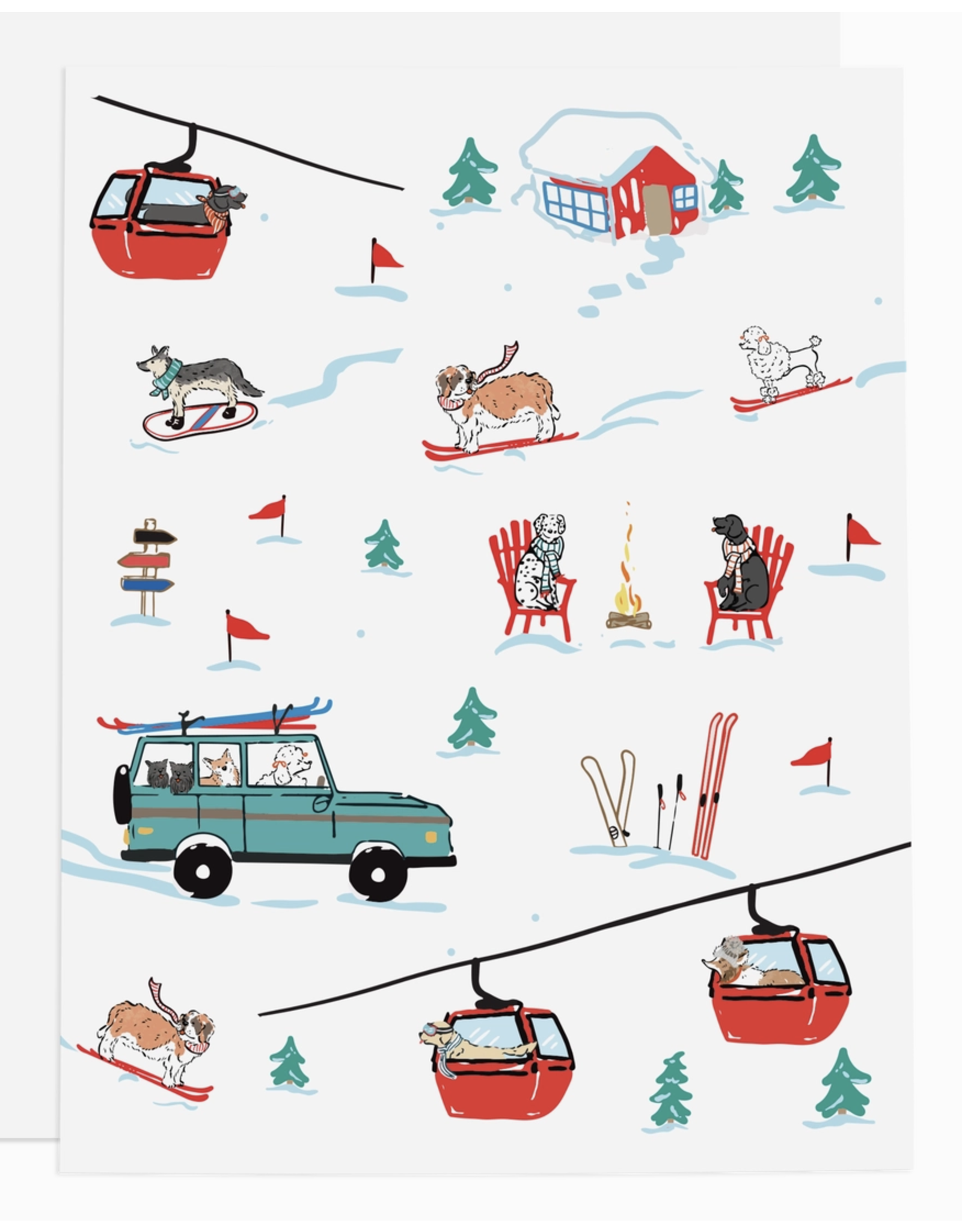 Ramus & Co Ski Dogs Boxed Cards - Set of 8